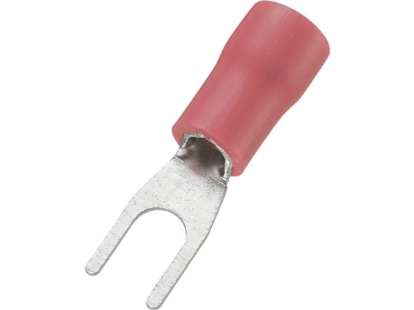Tru Components 745224 Gaffelkabelsko 0,50 Mm² 1,50 Mm² Hul-Dia.=3,2 Mm Delvist Isoleret Rød 100 Stk