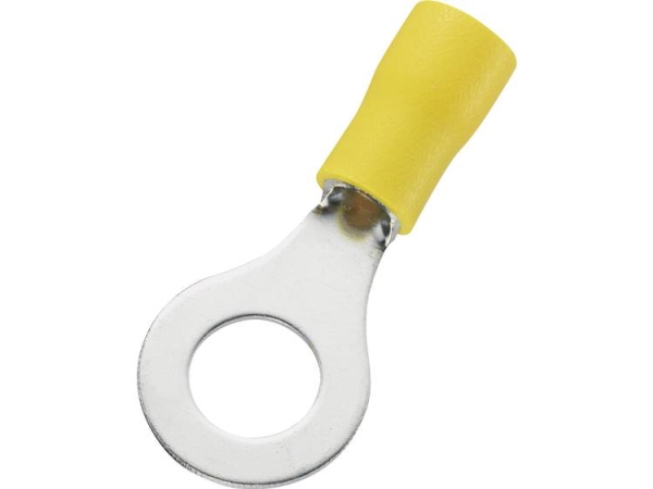 Tru Components 746750 Ringkabelschuh Querschnitt (Max.)=6 Mm² Lochdurchmesser =8,4 Mm Teilisoliert Gelb 50 Stück