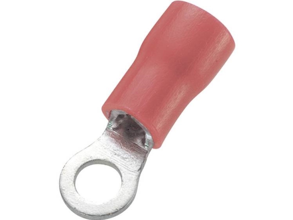 Tru Components 738167 Ringkabelsko Tværsnit (Max.)=1.50 Mm² Hul-Dia.=10.5 Mm Delvist Isoleret Rød 100 Stk