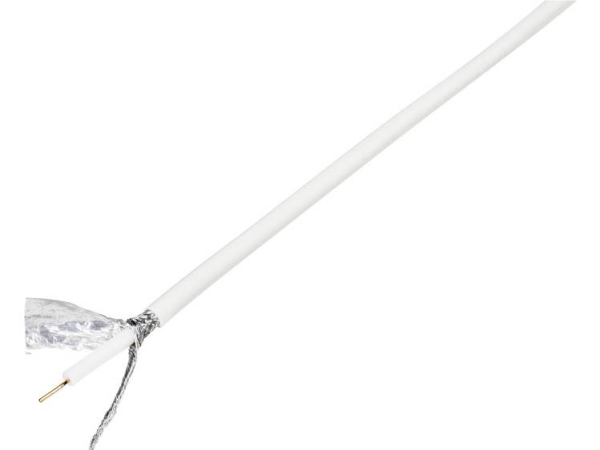 Tru Components 1567364 Koaxialkabel Außendurchmesser: 6,60 Mm Rg6 /U 75 Ω 120 Db Weiß 100 M