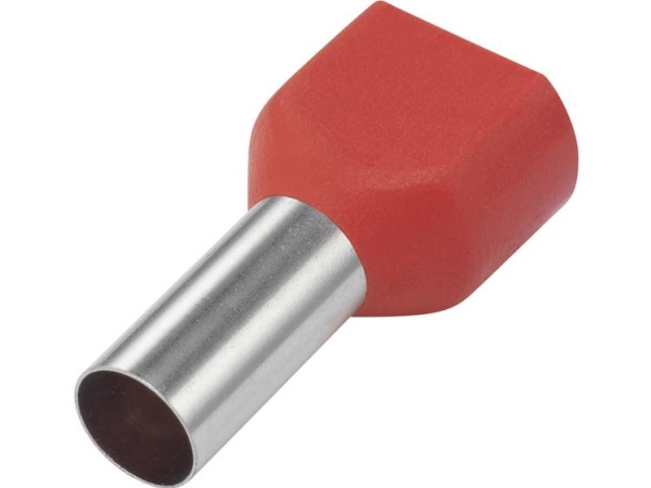 Tru Components 1091320 Tvillingekabelsko 10 Mm² Delvist Isoleret Rød 100 Stk