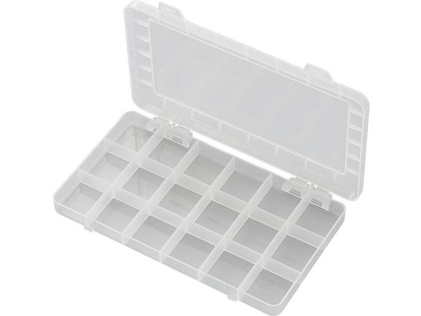Tru Components Pp18-01 Sortimentskiste (L X B X H) 195 X 100 X 13 Mm, Anzahl Fächer: 18, Feste Unterteilung