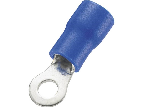 Tru Components 738236 Ringkabelschuh Querschnitt (Max.)=2,50 Mm² Lochdurchmesser =13 Mm Teilisoliert Blau 50 Stück