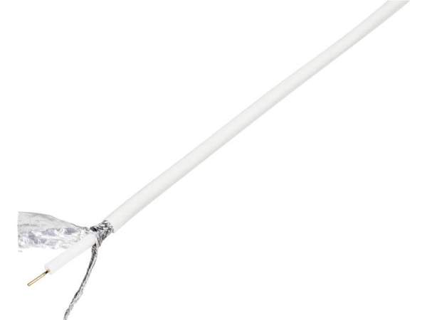 Tru Components 1570290 Koaxialkabel Außendurchmesser: 6,60 Mm Rg6 /U 75 Ω 120 Db Weiß 25 M