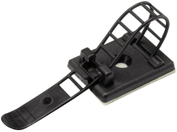Tru Components Wct-64 Befestigungssockel Selbstklebend, Schraubleiste 1206770 Bündel-Ø-Bereich 16 Mm (Max) Mit Befestigungsanker Schwarz 25 Stück