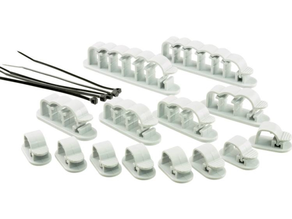 Tru Components Wcm-Set-Tt Kabelholder Selvklæbende 1386629 Transparent 19 Stk