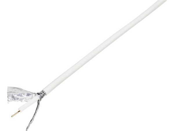 Tru Components 1570973 Koaxialkabel Außendurchmesser: 6,60 Mm Rg6 /U 75 Ω 120 Db Weiß 10 M