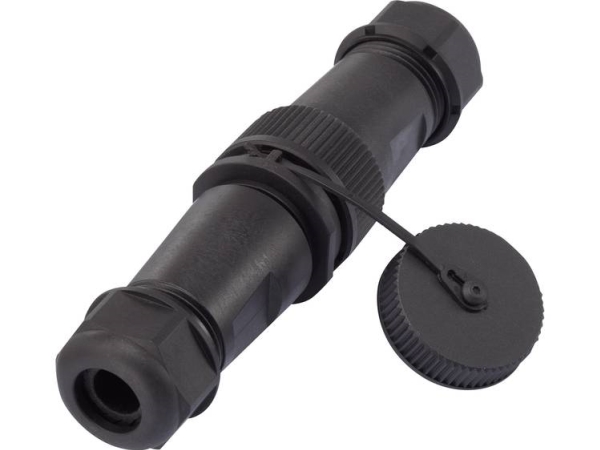 Tru Components 1094580 Rundstik Adapter Stik, Lige, Tilslutning, Lige Samlet Poltal: 3 1 Stk