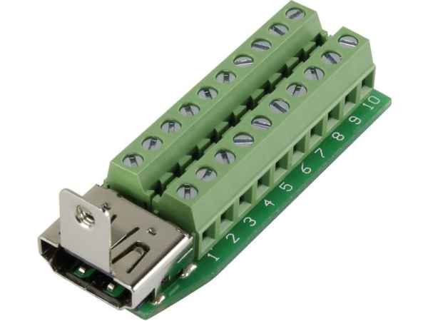 Tru Components 1229327 Hdmi-Stick Tilslutning, Indbygning Vandret Poltal: 20 Sølv 1 Stk
