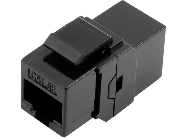 Tru Components 93013C1176 Rj45 Doppelkupplung 1425900 Adapter, Gerade Schwarz 1 Stück