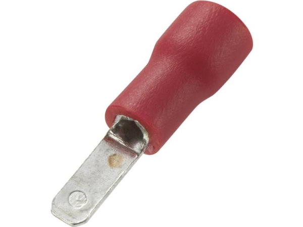 Tru Components 736753 Fladstik Stikbredde: 2,8 Mm Stiktykkelse: 0,5 Mm 180 ° Delvist Isoleret Rød 100 Stk