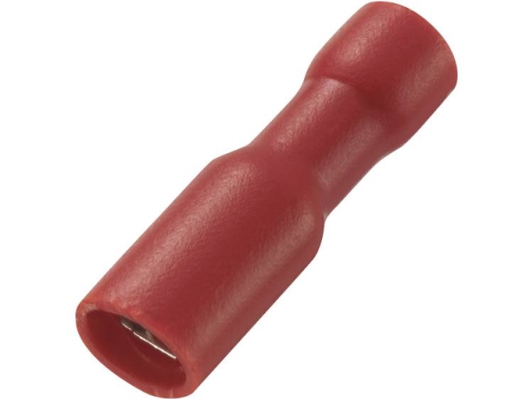 Tru Components 737623 Fladstik-Kabelsko Stikbredde: 2,8 Mm Stiktykkelse: 0,5 Mm 180 ° Helisoleret Rød 50 Stk