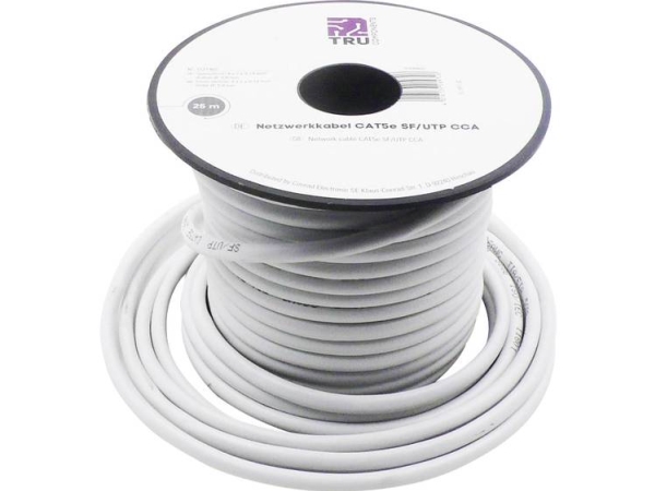 Tru Components 1571465 Strømkabel Cat 5E Sf/Utp 4 X 2 X 0,14 Mm² Hvid 25 M