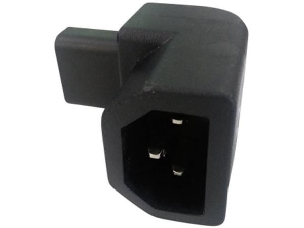Net-Adapter Iec-Bøsning C13 - Iec-Stik C14 Samlet Poltal: 2 + Pe Sort Iec13214-R 1 Stk.