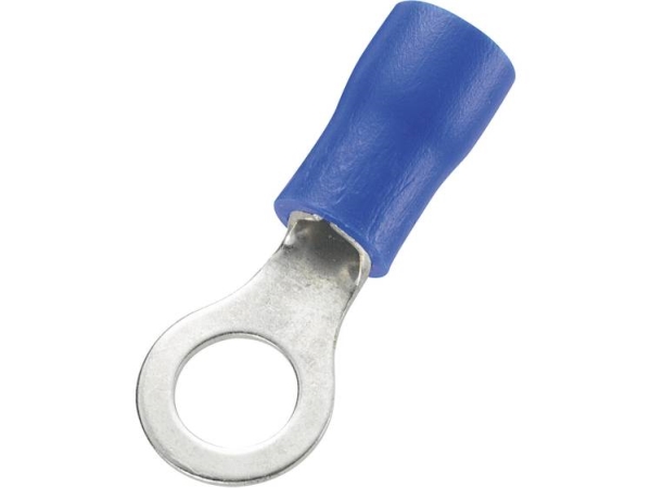 Tru Components 1572136 Ringkabelschuh Querschnitt (Max.)=2,50 Mm² Lochdurchmesser =5,2 Mm Teilisoliert Blau 100 Stück