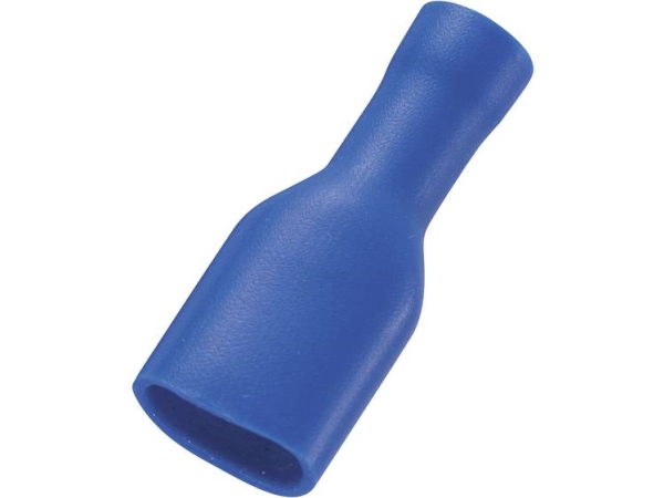 Tru Components 1572192 Fladstik-Kabelsko Stikbredde: 2,8 Mm Stiktykkelse: 0,5 Mm 180 ° Helisoleret Blå 50 Stk