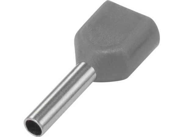 Tru Components 1572430 Zwillings-Kabelschuhe 0,75 Mm² Teilisoliert Grau 100 Stk
