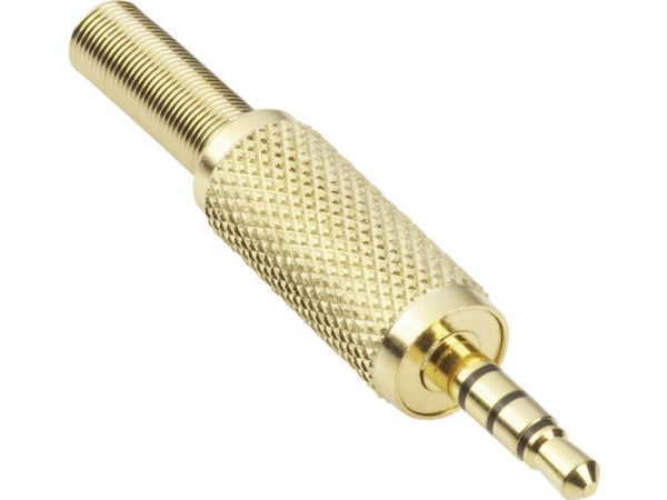 Tru Components 1578821 Jack-Stik 3,5 Mm Stik, Lige Poltal: 4 Stereo Guld 1 Stk