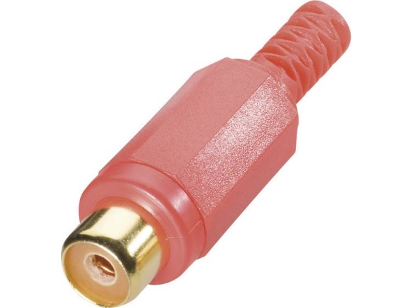 Tru Components 1578915 Cinch-Stik Tilslutning, Lige Poltal: 2 Rød 1 Stk