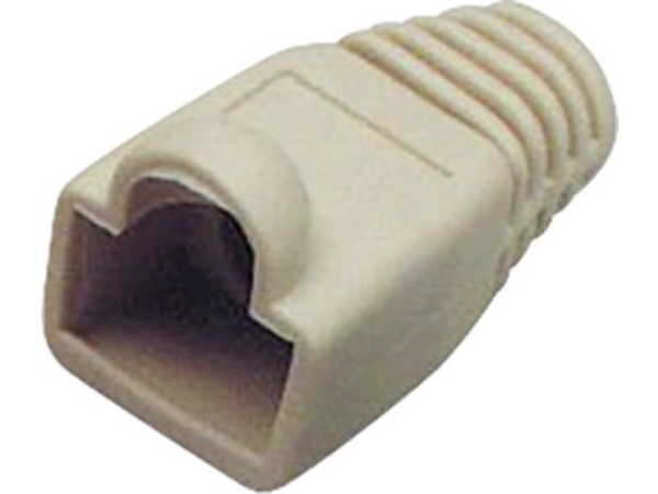 Tru Components Rj45-Stikforbindelse, Cat 6A Med Knækbeskyttelse 1582636 Knækbeskyttelsestylle Grå 1 Stk