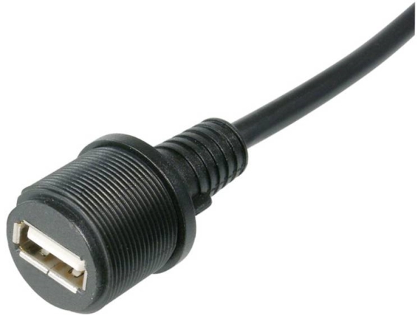Usb-Stik 2.0 - Ip67 Tilslutning, Indbygning Tc-A-Kab-Usba-Fs-1M-203 Usb A-Bøsning Med 1 M Kabel 1586510 Tru Components Indhold: 1 Stk