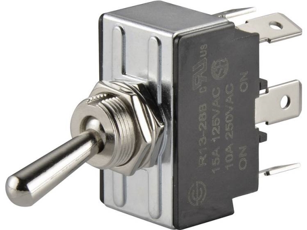 Tru Components 1587673 Tc-R13-28B-01 Vippeafbryder 250 V/Ac 10 A 2 X On/On Klikkende 1 Stk