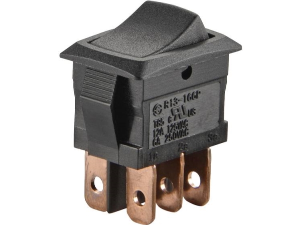 Tru Components 1587819 Vippekontakt Tc-R13-166Pb-02 250 V/Ac 6 A 2 X On/On Klikkende 1 Stk