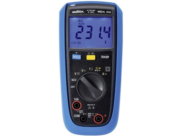 Metrix Mtx202-Z Hånd-Multimeter Digital Stænkvandsbeskyttet (Ip54) Cat Iii 600 V Visning (Counts): 4000