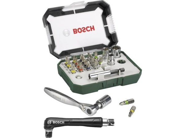 Bosch Accessories Promoline 2607017392 Bit-Set 27Teilig Schlitz, Kreuzschlitz Pozidriv, Kreuzschlitz Phillips, Innen-Sechskant, Innen-Sechsrund (Tx)
