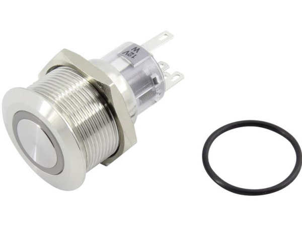 Tru Components Tc-Gq22-A-11E/B/12V/S203 Trykknap 250 V 5 A 1 X Aus/(Ein) Tastende Blå Ip65 1 Stk