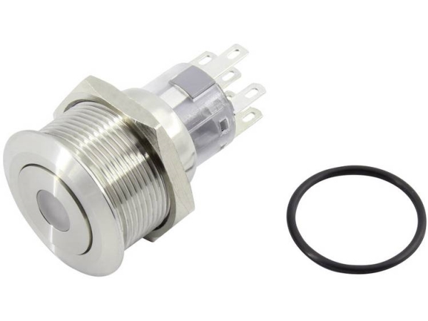 Tru Components Tc-Gq22-A-22D/B/12V/S203 Trykknap 250 V 5 A 2 X Aus/(Ein) Tastende Blå Ip65 1 Stk