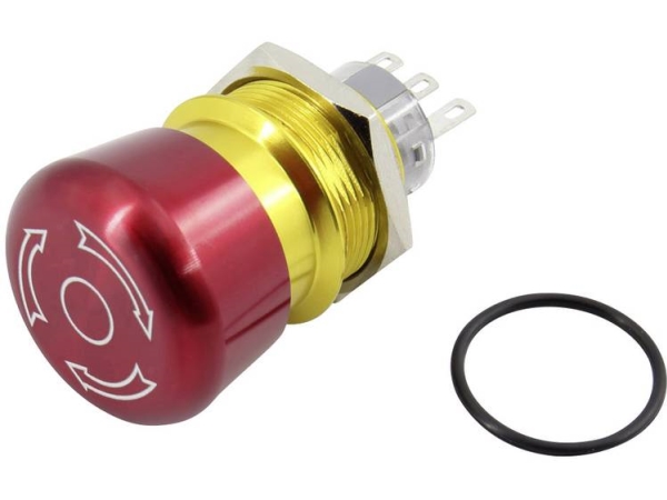 Tru Components Tc-Gq22-A-11Tsb203 Nødstopknap 250 V 5 A 1 X Sluttekontakt, 1 X Brydekontakt Ip65 1 Stk