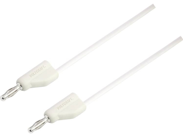 Voltcraft Messleitung [Stecker 4 Mm - Stecker 4 Mm] 1 M Weiß Msb-300 (Msb-300-1-Ws)