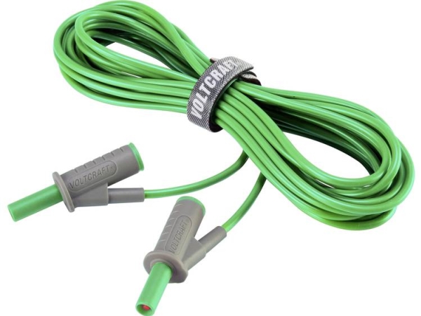Voltcraft Msb-501 Sicherheitstestleitung [...Lamellenstecker 4 Mm - Lamellenstecker 4 Mm] 5,00 M Grün 1 Stk
