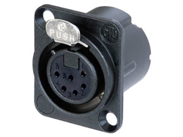 Neutrik Xlr-Steckverbinder Flanschbuchse, Kontakte Gerade Polzahl: 6 Schwarz 1 St. (Nc6fd-Lx-B-Con)