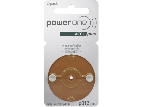 Powerone P312 Høreapparatbatteri Za 312 Nimh 23 Mah 1.2 V 2 Stk