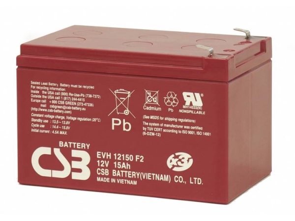 Csb Batterie Evh 12150 Evh12150x3 Blei-Säure-Batterie 12 V 15 Ah Bleivlies (B X H X T) 151 X 102 X 98 Mm Flachstecker 6,35 Mm Zyklenfest, Wartungsfre