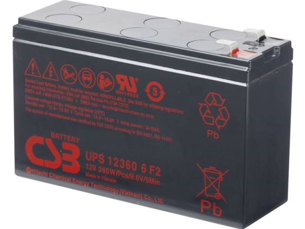 Csb-Batterie Usv 123606 High-Rate Usv123606f1f2 Blei-Säure-Batterie 12 V 7 Ah Bleivlies (B X H X T) 151 X 99 X 51 Mm Flachstecker 6,35 Mm Wartungsfre