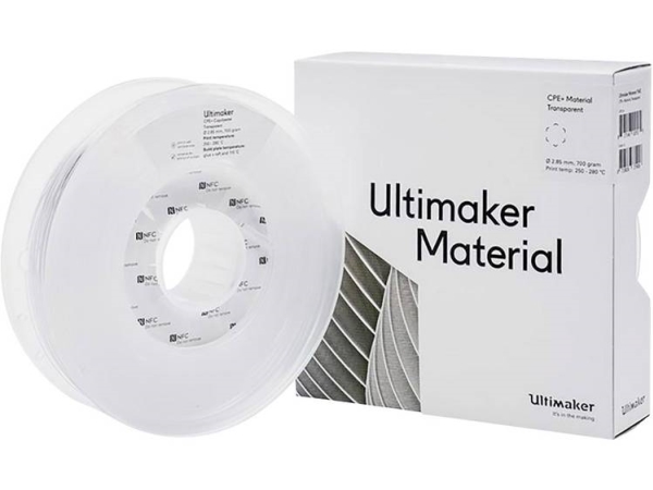 Ultimaker 1643 Ultimaker Filament Cpe+ Chemikalienbeständig 2,85 Mm 700 G Transparent 1 Stück