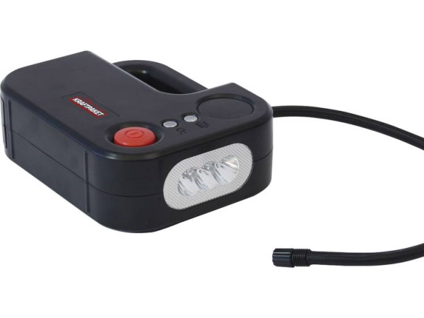 Dino Kraftpaket 136308 Kompressor 10.3 Bar 12 V Adapter Til Drift Per Kabel, Digitalt Display , Ledningsrum/-Optagelse, Med Arbejdslampe