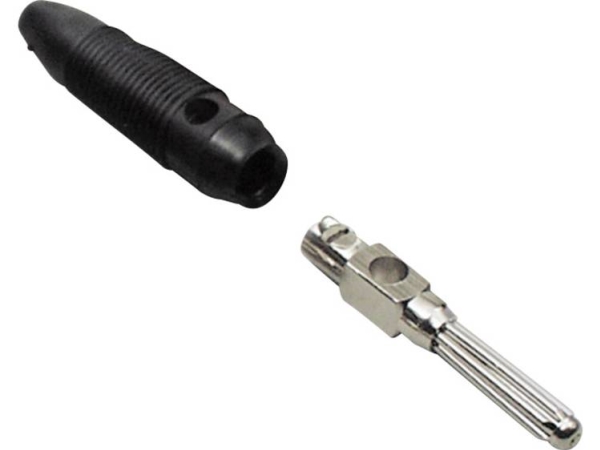 Tru Components Bananenstecker Bananstik, Gerader Stift-Durchmesser: 4 Mm Schwarz (100 Stk.)