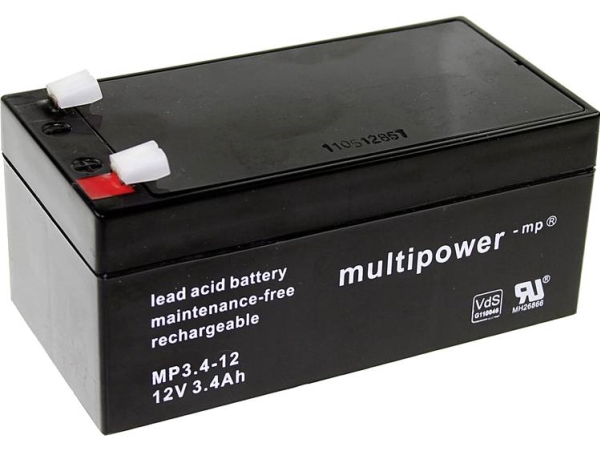 Multipower Pb-12-3,4-4,8 Mp3,4-12 Blei-Säure-Akku 12 V 3,4 Ah Bleivlies (B X H X T) 134 X 66,5 X 67 Mm Flachstecker 4,8 Mm Wartungsfrei, Geringe Selb