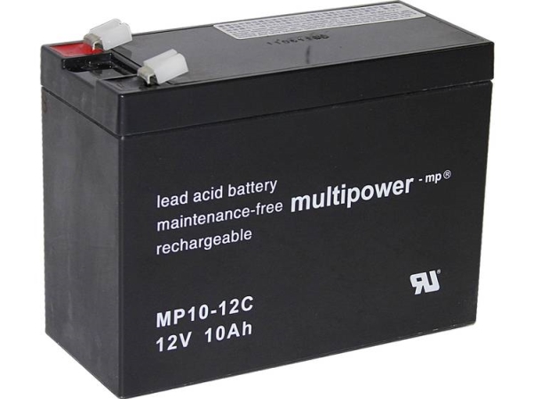 Multipower Pb-12-10-6,35 Mp10-12C Blei-Säure-Akku 12 V 10 Ah Bleivlies (B X H X T) 151 X 118,5 X 65 Mm Flachstecker 6,35 Mm Zyklenfest, Wartungsfrei,