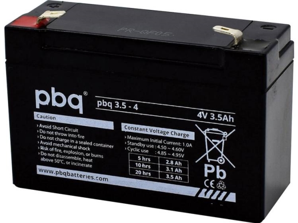 Pbq Pb-4-3,5 Bleiakku 4 V 3,5 Ah Bleifleece (B X H X T) 91 X 64 X 35 Mm Flachstecker 4,8 Mm