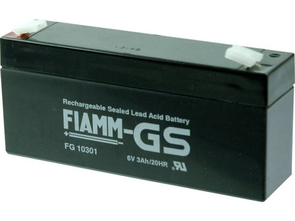 Fiamm Pb-6-3 Fg10301 Blei-Säure-Akku 6 V 3 Ah Bleivlies (B X H X T) 134 X 66 X 33 Mm Flachstecker 4,8 Mm Wartungsfrei, Geringe Selbstentladung, Vds-Z