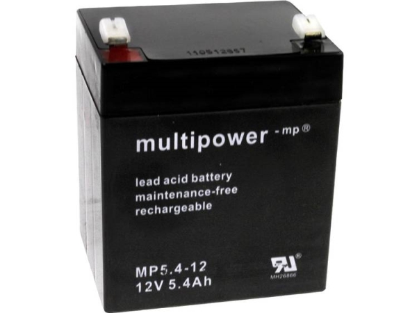 Multipower Pb-12-5,4-4,8 Mp5,4-12 Blei-Säure-Akku 12 V 5,4 Ah Bleivlies (B X H X T) 90 X 107 X 70 Mm Flachstecker 4,8 Mm Wartungsfrei, Geringe Selbst