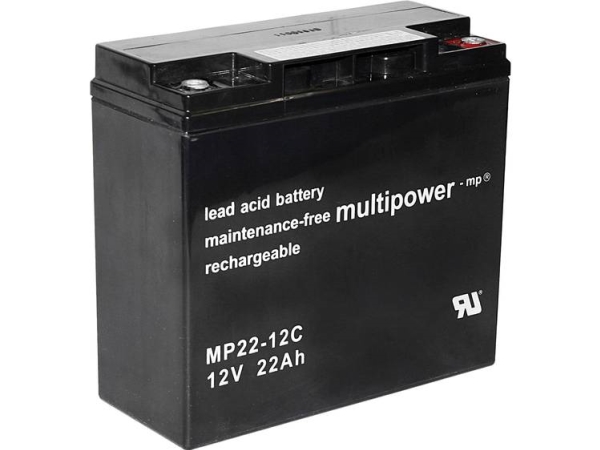 Multipower Pb-12-22-M5 Mp22-12C Blei-Säure-Akku 12 V 22 Ah Bleivlies (B X H X T) 181 X 167 X 76 Mm M6-Verschraubung Zyklenfest, Wartungsfrei, Niedrig