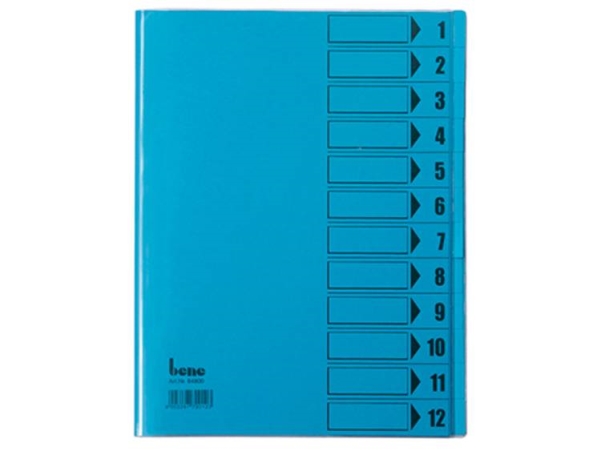 Bene Ordnungsmappe Din A4 12-Fach Blau