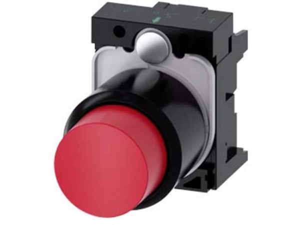 Siemens Drucktaster, Rot, Verlaengerter Hub, 52 G, 65 Mm, 45 Mm, 45 Mm