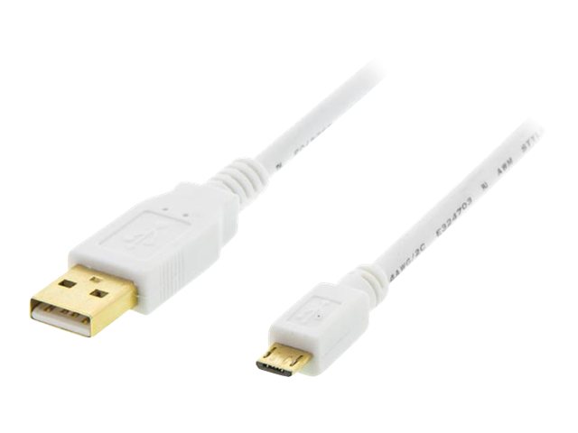 Deltaco Micro-105 - Usb-Kabel - Micro-Usb Typ B (Stecker) Auf Usb (Stecker) - Usb 2.0 - 1 M - Weiß